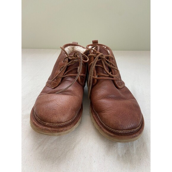 UGGS Men\'s 9 Neumel Lace Up Sheepskin Boots Brown Leather Chukka S/N 1018666 main image 10